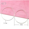 925银光身耳圈，规格：0.7x25mm，银饰品，挂式耳环，耳环