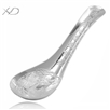990永结同心白头偕老鸳鸯勺子，规格：3.5x12cm，银勺子，银餐具 勺子，银汤勺