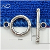 925银螺纹OT扣，规格：14mm，手工银饰，925银链扣，手链扣子