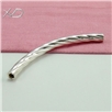 925银麻花弯管，规格：3x45mm，银饰弯管配件，手工手链银管，银管DIY