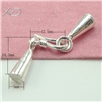 925银S形喇叭扣，规格：12.5mm，孔径:3.5mm,925银饰，银批发，厂家直销