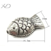 925银泰银鱼形配件，规格：10x16.5mm，孔径：1mm，泰银配件批发，手工银