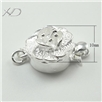 925银花形单排扣，规格：10mm，玫瑰花手链扣，连接扣紧，银配件