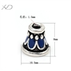 925银佛帽蓝色花托，规格：10.5x8mm 孔径：1.5mm，泰银配件隔珠，隔珠银珠，花托配件