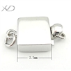 925银方形单排扣，规格：7.7mm，银饰品配件，珍珠扣配件，DIY手链扣批发