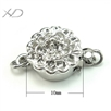 925银花形单排扣，规格：10mm，银首饰配件，手链扣、项链扣批发