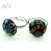 千花琉璃戒指，规格：15mm，开口圈圆形戒指（花纹颜色随机）