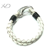 真皮四股编织手链绳，不锈钢扣编织手绳，规格：5mm乘2条，高档手链绳