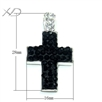 925银十字架仿水晶吊坠，规格：28x16mm，银吊坠，银十字架吊坠，银吊坠 女