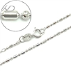 925银镀白金长短珠链，规格：1.0mm，银项链，银项链925，银链 女