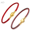 心形钢丝编织绳3mm黑红手绳可穿串3D硬金转运珠手绳女款本命年