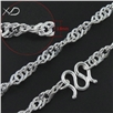 足银水波链，规格：3.8mm，尺寸，20寸，足银项链，银男生项链，情侣银项链