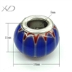 时尚琉璃大孔珠子配件，规格：11x14mm，饰品配件（花纹颜色混批）