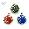 时尚金砂千花吊坠合金扣，规格：26x31mm，方形包边吊坠（花纹颜色随机）
