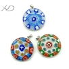 千花琉璃包边吊坠合金扣，规格：30mm，流行饰品，时尚首饰（花纹颜色混批）