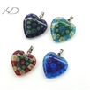 心形千花吊坠合金扣，规格：20x22mm，特色饰品（花纹颜色随机）