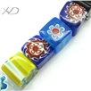 单花琉璃方形手工珠，规格：8mm，时尚首饰珠，琉璃饰品批发
