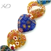 单花琉璃手工珠子，规格：20x20mm，心形琉璃手工珠子