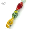 琉璃手工饰品，规格：6x12mm，琉璃制品，手工串珠，车花腰形珠