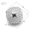 925银圆珠配件，规格：13mm 孔径：2mm，隔珠，银珠子，银  隔珠