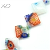千花白瓷方形珠子，规格：10mm，琉璃首饰串珠，白瓷珠子