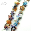 千花五角星珠子，白瓷珠子，规格：10x11mm，琉璃白瓷珠
