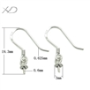 925银弹簧耳钩加珠盘：规格：19.3mm，银珍珠耳环，单孔珠耳环，挂式耳饰