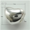 925银心形潘家珠子，规格：9x11mm，孔径：5mm，925银饰批发，银隔珠，手串隔珠