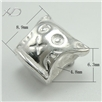 925银猫头形潘家大孔珠子，规格：6.3x8.9mm 孔：4.8mm，银配件，隔珠批发，银珠