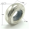 925银潘家大孔珠子，规格：3.8x8mm 孔：4.3mm，银批发，银珠925，泰银手串散珠
