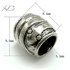 925银蛇纹潘家大孔珠子，规格：8.4x8.5mm 孔：5.3mm，银工艺，珠子批发，银珠