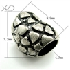 925银潘家大孔珠子，规格：7.2x8.9mm 孔：4.3mm，银首饰，925银珠，老银珠
