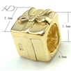 925银潘家珠子镀黄金，规格：7.4mm，孔径：4.8mm，银串珠配件，925银珠子，银珠子手链