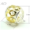 925银镀黄金潘家珠子，规格：6.5x7.8mm，孔径：5mm，潘家手链配件，925银珠，DIY银珠