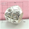 925银甲虫形镶锆潘家珠子，规格：8x9.5mm，孔径：5mm，银饰潘家珠，银珠 DIY，手串银饰配件