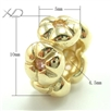 925银花形潘家珠子镀黄金，规格：5x10mm，孔径；4.5mm，潘家大孔珠，手串隔珠，DIY银珠