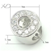 925银镶锆潘家珠子，规格：7.5x9mm，孔径：4.5mm，潘家珠子，银珠手串，手串隔珠