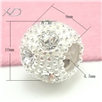 925银镶锆潘家珠子，规格：9x10mm，孔径：4.5mm，潘家首饰配件，银珠 DIY，手串隔珠