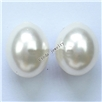 南海洋壳珍珠耳环，规格：18x14mm，南洋大米珠耳钉