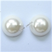 南海洋壳珍珠耳环，多色，半孔半圆，规格：14x8mm，贝壳耳钉