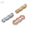 925银三排手链项链镀白金，规格：7x18mm 厚度：2.5mm，银隔片 配件，银隔珠，925银隔片