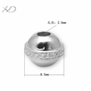 925银环球圆珠镶锆镀白金，规格：8.5mm 孔径：2.5mm，银 隔珠，隔珠配件，隔珠