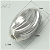 925银车花弯刀米珠，规格：6x10mm 孔径：1.8mm，银饰品，银隔珠 ，DIY银珠项链