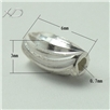 925银弯刀车花米珠，规格：3x6mm 孔径：0.7mm，925银批发，银珠子散珠批发，银珠手串