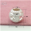 925银车花珠，规格：4mm 孔径：1.5mm，银饰配件，DIY串珠配件，银隔珠