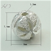 925银缕空珠，规格：8mm 孔径：1.2mm，银珠子，缕空银珠，DIY银珠链手链