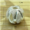 925银钉沙车花珠，规格：8mm 孔径：1.5mm，银制品，925银，银珠手串