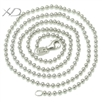 925银圆珠项链镀白金，规格：2mm 多尺寸可选，流行银饰品，银项链，diy银项链