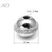 925银环球圆珠镶锆镀白金，规格：10.5mm 孔径：2.5mm，手链隔珠 银，银珠，隔珠隔片