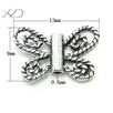 925银蝴蝶管配件，规格：9x13mm 孔径：0.6mm，银首饰，串珠配件，泰银配件